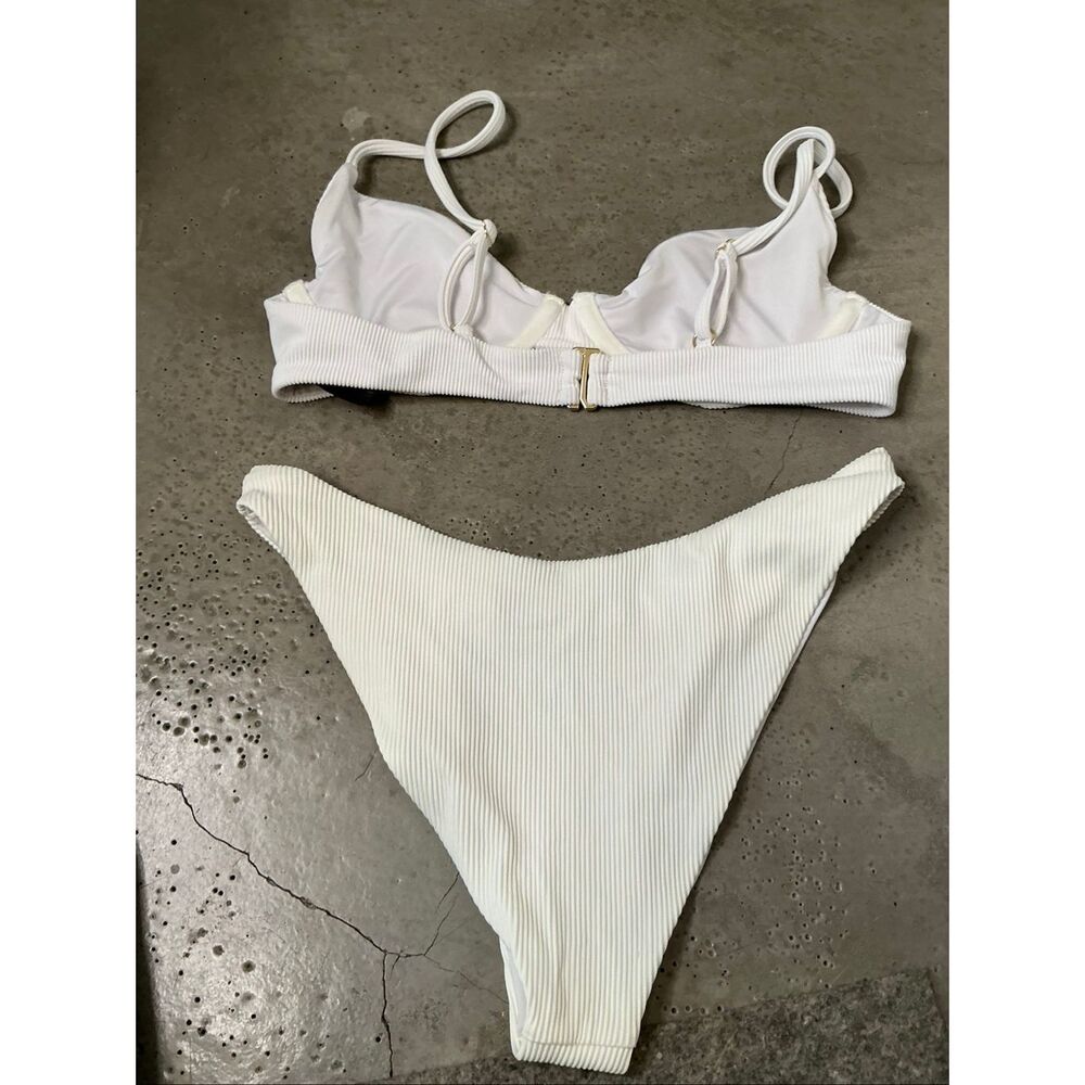 Beach Riot Ribbed Bikini | Ivory/White in Small - Picture 2 of 4
